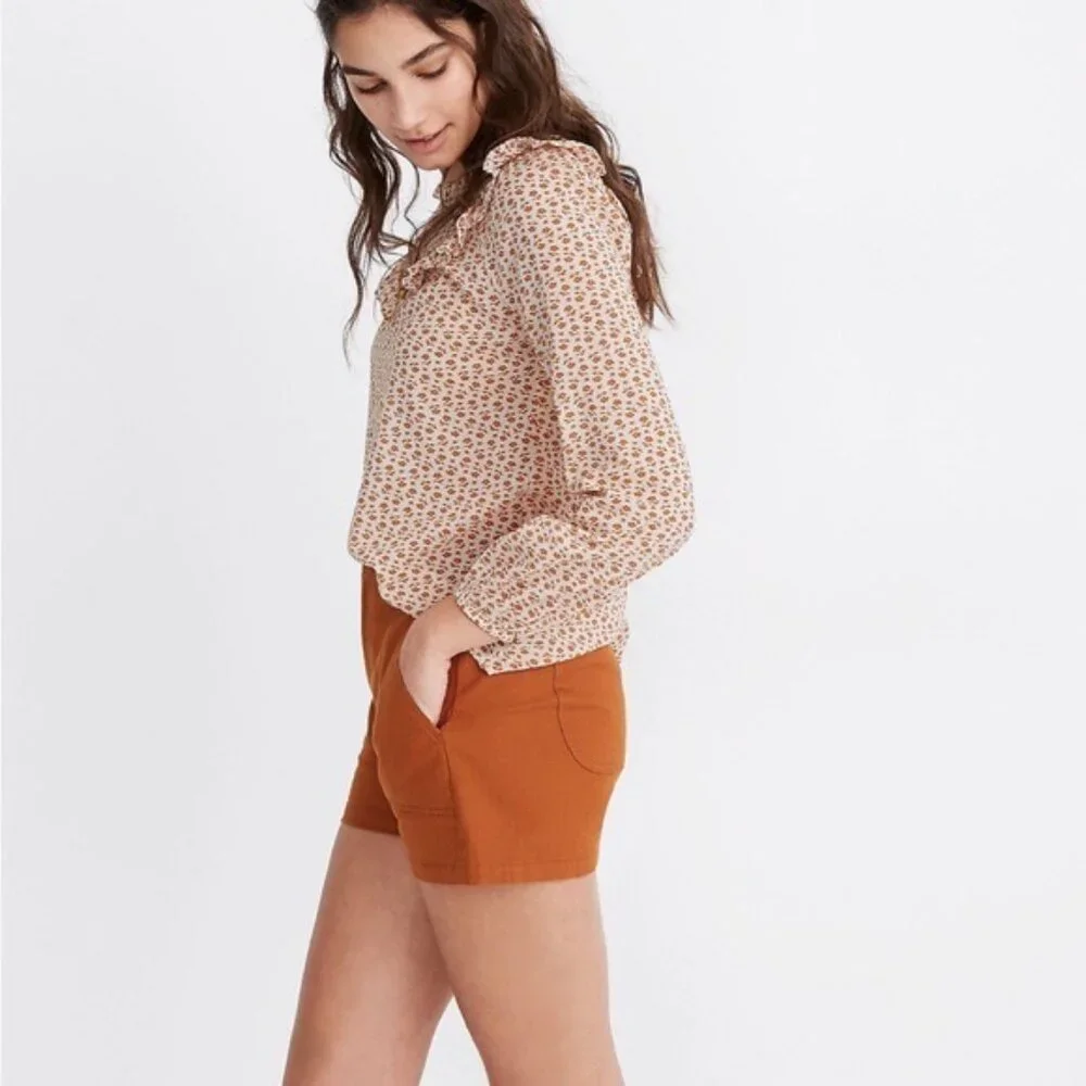 Madewell Ruffle-Yoke Prairie Top in Cutout Blooms | Size XS